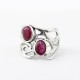 Pink Dyed Ruby Oval Shape 925 Sterling Silver Ring Handcrafted Silver Jewellery
