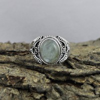 Prehnite 925 Sterling Silver Handmade Ring Jewelry