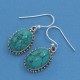 Princess Green Turquoise Drops Earring 925 Sterling Silver Hook Earring Oxidized Jewelry