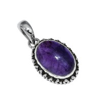 Purple Amethyst 925 Sterling Silver Handmade Pendant Boho Jewelry