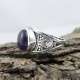 Natural Purple Amethyst 925 Silver Ring Gemstone Silver Jewelry