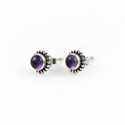 Awesome Design !! Purple Amethyst 925 Sterling Silver Stud Earring