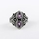 Purple Amethyst 925 Sterling Solid Silver Boho Ring Oxidized Silver Jewelry 925 Stamped Jewelry