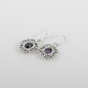 Amazing Silver !! Oval Shape Purple Color Amethyst Gemstone Silver Earring