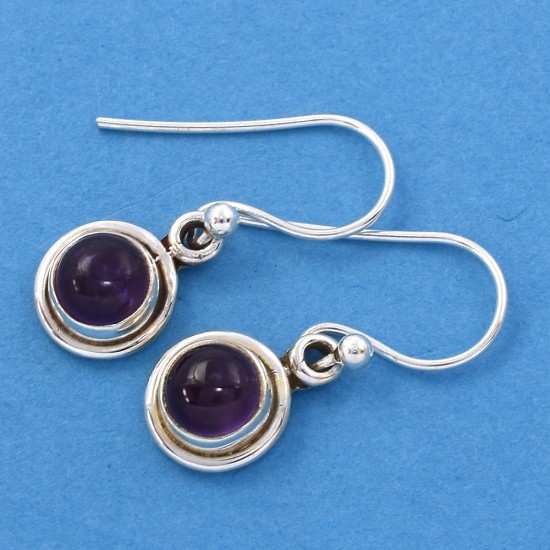 Purple Amethyst Drops Earring Solid 925 Sterling Silver Earring Oxidized Jewellery 925 Stamped Jewellery