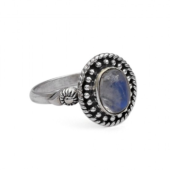 Rainbow Moonstone 925 Sterling Silver Fine Ring Jewelry Indian Silver Jewelry