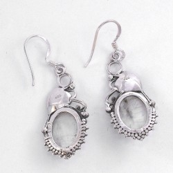 Rainbow Moonstone Drop Dangle Earring Oxidized Jewelry Handmade 925 Sterling Silver Wholesale Silver Jewelry