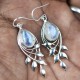 Rainbow Moonstone Earring Handmade 925 Sterling Silver Drop Dangle Earring Women Jewelry