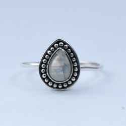 Rainbow Moonstone Ring Handmade 925 Sterling Silver Wholesale Silver Jewelry Manufacture Silver Ring Oxidized Jewelry