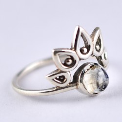 Rainbow Moonstone Ring Handmade Solid 925 Sterling Silver Boho Ring Women Jewellery Indian Silver Jewellery
