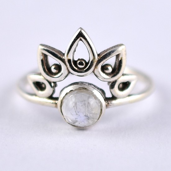 Rainbow Moonstone Ring Handmade Solid 925 Sterling Silver Boho Ring Women Jewellery Indian Silver Jewellery