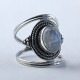 Rainbow Moonstone Ring Oval Shape Handmade 925 Solid Sterling Silver Oxidized Silver Jewellery