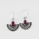 Red Corundum 925 Sterling Silver Handmade Earring Jewelry Gift For Her