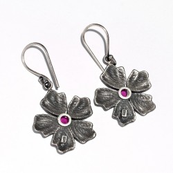 Pink Garnet 925 Sterling Silver Drop Dangle Earring Handmade Fine Jewelry