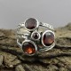 Natural Red Garnet 925 Sterling Silver Solitaire Ring Jewelry