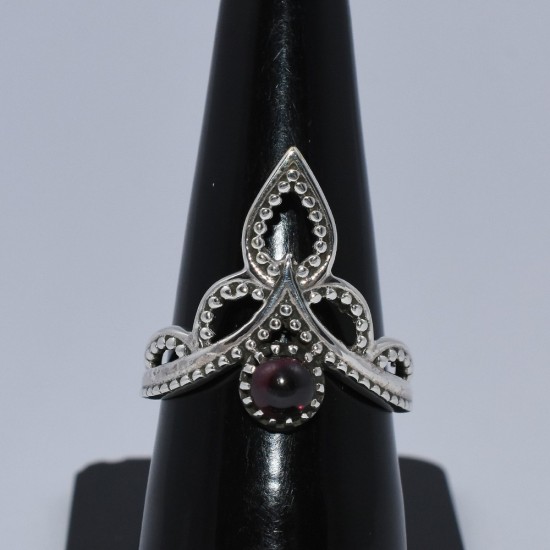 Red Garnet Handmade Boho Ring 925 Sterling Silver Birthstone Ring Promises Ring Jewelry