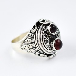 Red Garnet Ring Poison Ring 925 Sterling Silver Ring Oxidized Silver Jewelry 925 Stamped Silver Jewelry