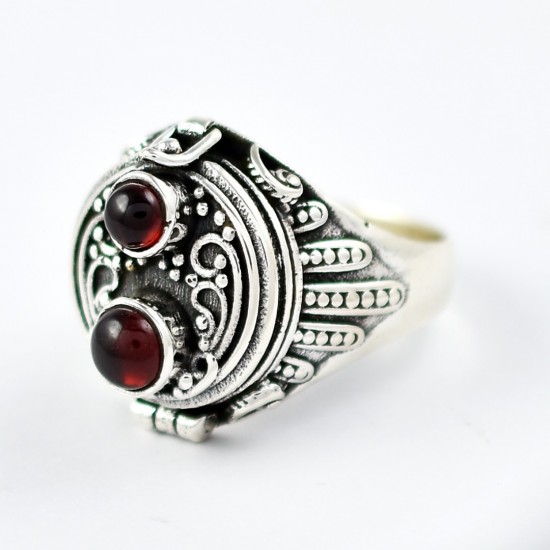 Red Garnet Ring Poison Ring 925 Sterling Silver Ring Oxidized Silver Jewelry 925 Stamped Silver Jewelry