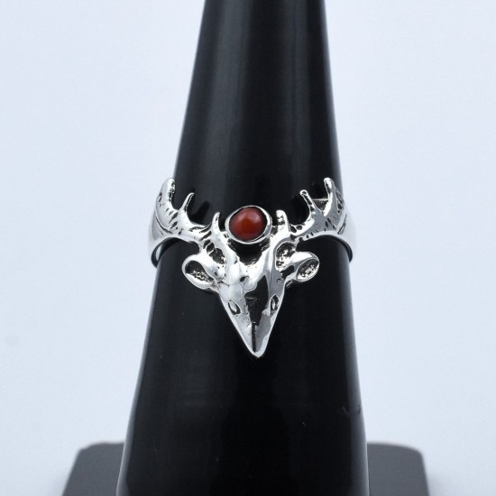 Red Moonga Santathick Ring 925 Sterling Silver Ring Indian Silver Jewelry Boho Ring Jewelry