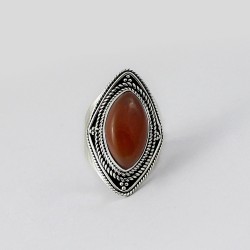 Charming !! Bezel Setting Red Onyx 925 Sterling Silver Ring