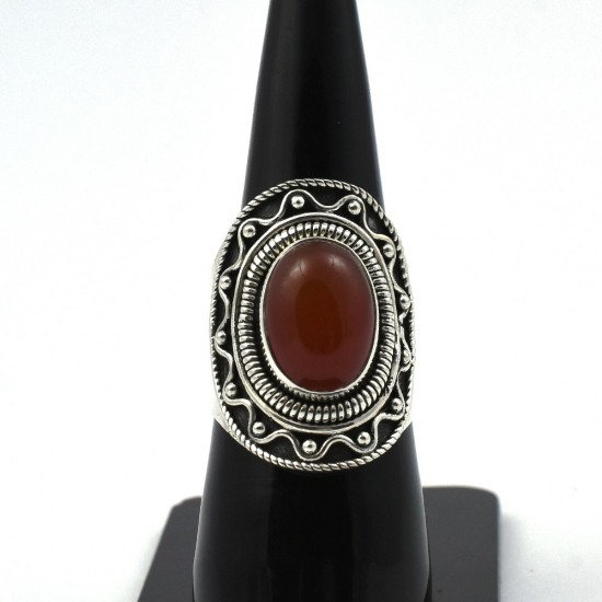 Red Onyx Ring 925 Sterling Handmade Oxidized Silver Jewelry Boho Ring Jewelry Exporter