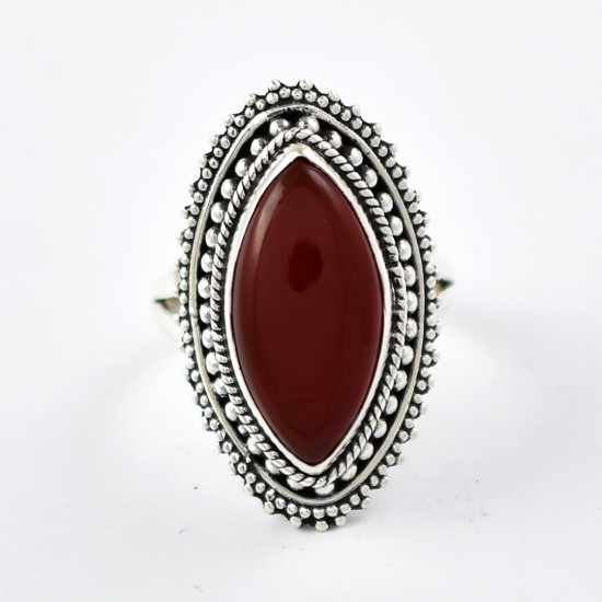 Red Onyx Ring 925 Sterling Silver Oxidized Silver Ring Jewellery Birthday Present Gift For Her