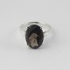 Rhodium Plated 925 Sterling Silver Smoky Quartz Handmade Ring Jewelry 