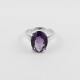 Rhodium Plated Amethyst 925 Sterling Silver Ring Jewelry
