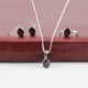 Rhodium Polished Jewellery Set Natural Garnet Gemstone Handmade 925 Sterling Solid Silver Jewellery