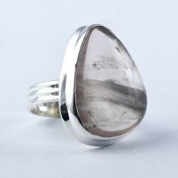 Rose Quartz Ring Pear Shape Handmade 925 Sterling Silver Ring Jewellery Gift For Her