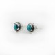 Round Shape Turquoise Stud Earring 925 Sterling Silver Women Jewelry