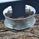 Round Silver Bangle Handmade Hammered Silver Cuff Bangle 925 Sterling Silver Jewelry