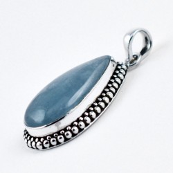 Sky Blue Aquamarine Pendant Handmade 925 Sterling Silver Wholesale Silver Pendant Jewelry Exporter