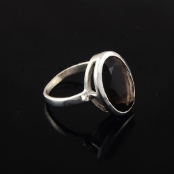 Smoky Quartz 925 Sterling Silver Handmade Ring Women Fashion Ring Jewelry