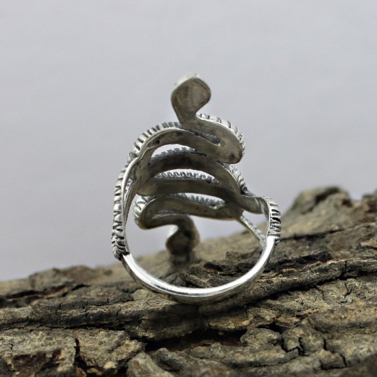 Snake Design 925 Sterling Plain Silver Ring Oxidized Jewelry