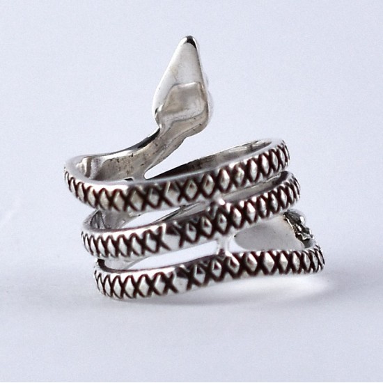 Snake Shape 925 Sterling Plain Silver Ring Oxidized Silver Jewelry Artisan Design Jewelry