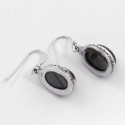 Spiral Of Life Labradorite Drop Earrings Handmade Silver Jewellery 925 Sterling Silver Oxidized Jewellery