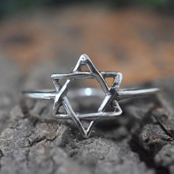 Star Shape Silver Band Ring 925 Sterling Silver Ring Women Ring Handmade Silver Jewellery