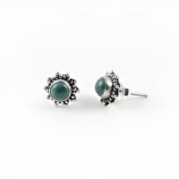 Stud Earring Malachite Gemstone 925 Sterling Silver Jewelry Gift For Her