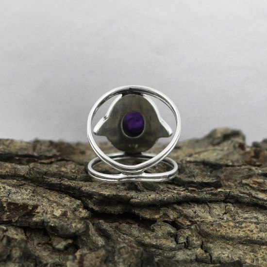 Stunning Purple Amethyst 925 Sterling Silver Ring Jewelry For Her