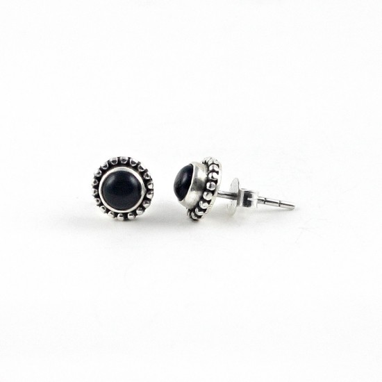Stunning Black Onyx 925 Sterling Silver Stud Earring Jewelry
