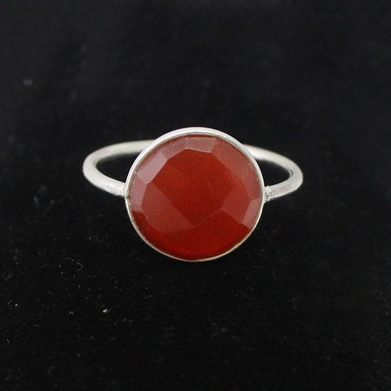 Sublime Quality !! Carnelian Gemstone 925 Sterling Silver Ring Jewelry