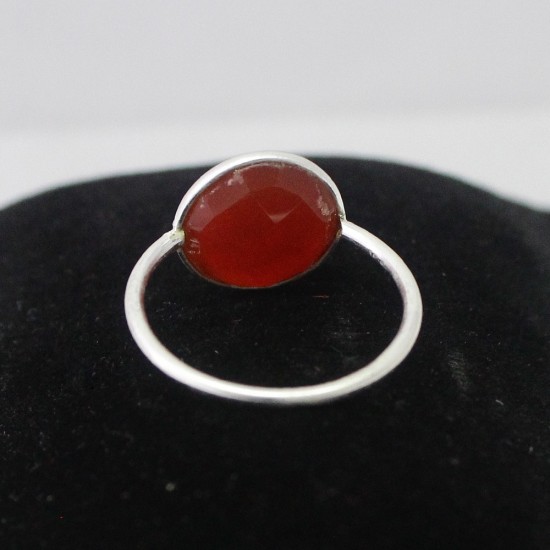 Sublime Quality !! Carnelian Gemstone 925 Sterling Silver Ring Jewelry