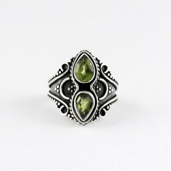 Stunning Green Peridot 925 Sterling Silver Handmade Boho Ring Manufacture Silver Jewely