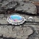 Magical Opal Glass Cut Stone 925 Sterling Silver Pendant Jewelry