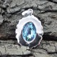 Magical Opal Glass Cut Stone 925 Sterling Silver Pendant Jewelry