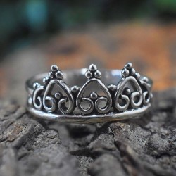 Tiara Ring 925 Sterling Plain Silver Band Ring Handmade Ring Women Ring Engagement Ring Jewelry