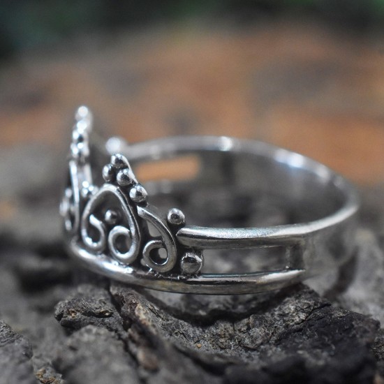 Tiara Ring 925 Sterling Plain Silver Band Ring Handmade Ring Women Ring Engagement Ring Jewelry