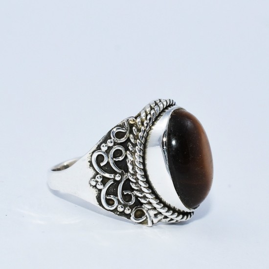 Tiger Eye 925 Sterling Silver Handmade Silver Ring Jewelry Gift For Her