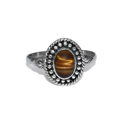 Pretty !! Tiger Eye 925 Sterling Silver Solitaire Ring Jewelry Gift For Her